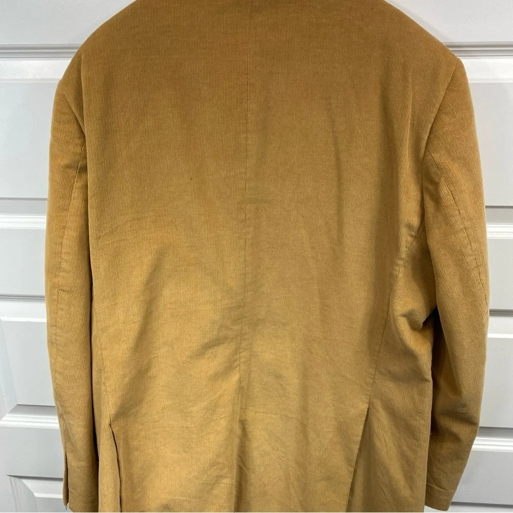 Alan Flusser Men’s 44L Tan Corduroy 100% Cotton Blazer RN 90704 Jacket Suit